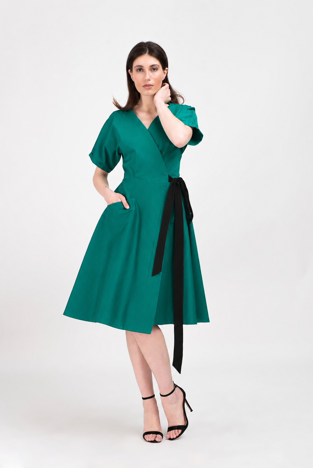 ROCHIE PETRECUTA DIN POPLIN VERDE