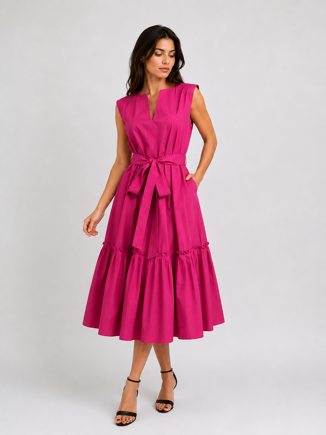 ROCHIE DIN POPLIN CU VOLANE